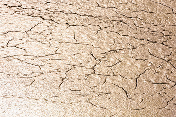 details of a dried cracked seabed