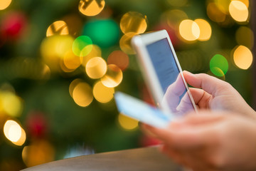 Holiday shopping using tablet