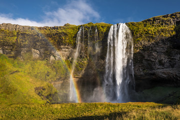 Beautiful small waterfall with river