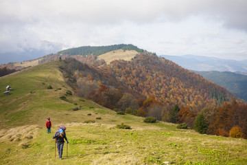 Two girls are traveling.