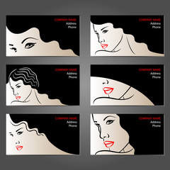 Set  of business cards for beauty and hair salons.