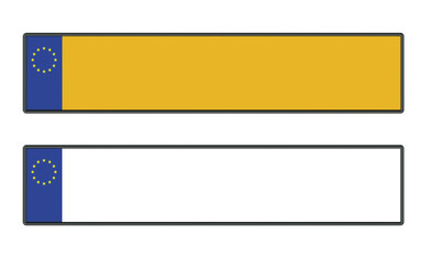 Blank car number plates