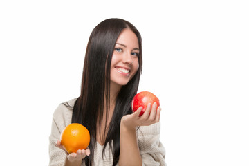  girl holding citrus  