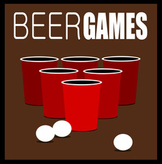 beer games design with cups and balls