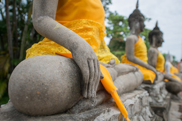 Hand of an ancient Buddha image