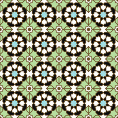 Seamless background image of vintage Islam star geometry pattern.

