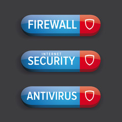 Antivirus button vector blue