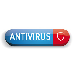 Antivirus button vector blue