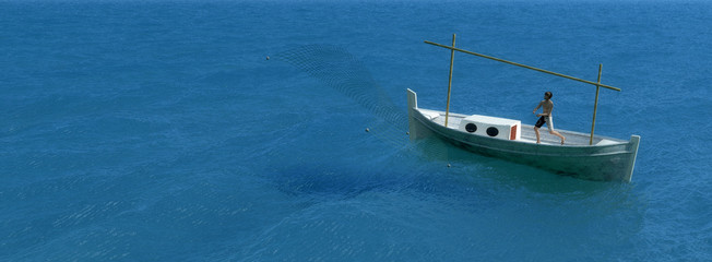 traditional boat  in teh balearic islands