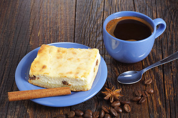 Coffee with cheesecake