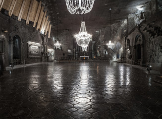 Naklejka premium St. Kinga's Chapel 101 meters underground in Wieliczka Salt Mine