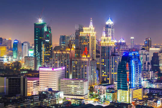 Bangkok Cityscape, Business district with high building, Thailan