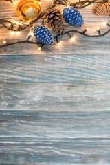 Vintage Christmas background with Christmas decoration