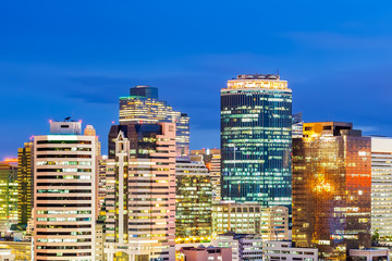 Bangkok Cityscape in twilight, Business district with high build