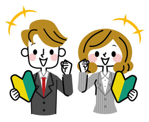 初心者　新入社員　ガッツポーズ