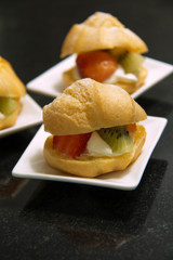  piece of Eclair Cream Custard and fresh fruit
