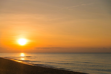 Beautiful sunrise at Rayong, Thailand