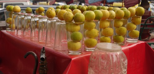 Fresh lemonade stand in Delhi, India