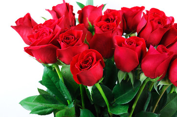 bunch of red roses