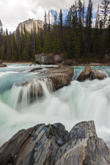 Fototapeta na wymiar Rushing Waters of Natural Bridge, Yoho NP, Canada
