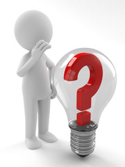 3D guy and a question lamp