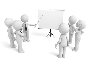 A 3d people was lecturing