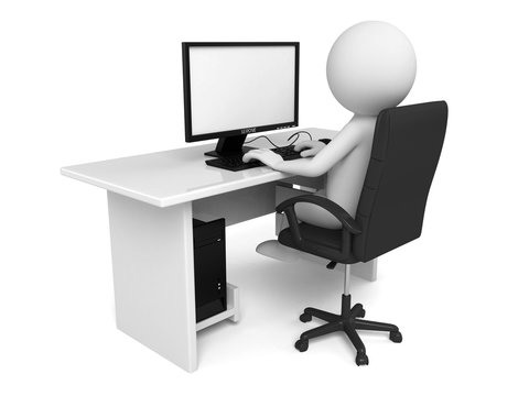 The 3d guy is a typist