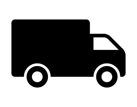 Shipping delivery truck flat icon for apps and websites
