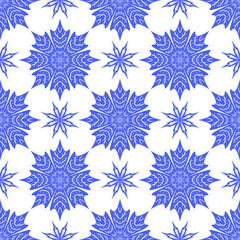 seamless pattern of snowflakes