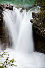 Fototapeta na wymiar Scenic Johnston Canyon and Waterfalls in Banff NP