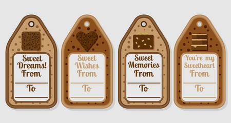 Sweet brownie tags set