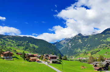 スイス　登山鉄道車窓からのアルプスの風景 © shiryu01