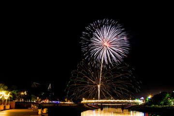 Colorful fireworks in Thailand