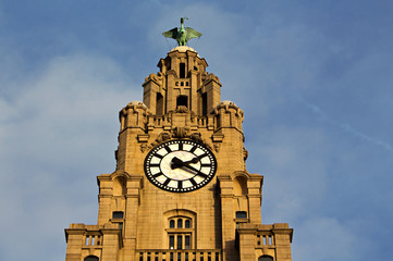 Royal Liver Building in Liverpool UK, one of the world's most famous skylines