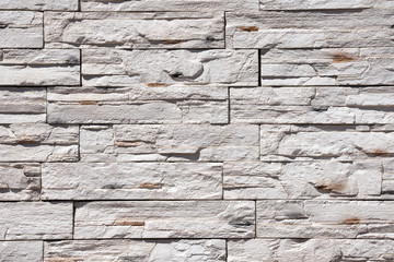White Stone Wall / Horizontal wall with white rectangular stones makes an excellent background