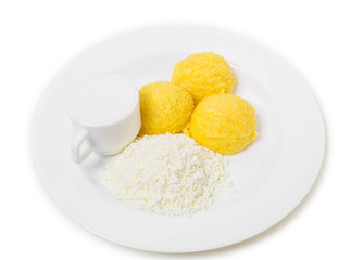 Traditional moldovan mamaliga porridge.