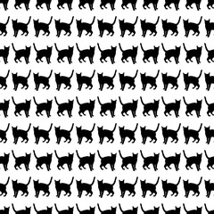 Seamless vector background with decorative cats