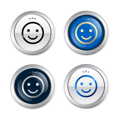 Best choice seals or icons with smiley symbol. Glossy silver seals or buttons.