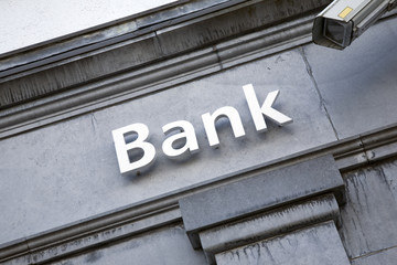 Obraz premium White Bank Sign