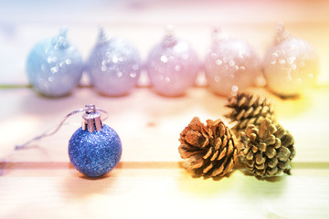 soft focus christmas toys and gifts for background