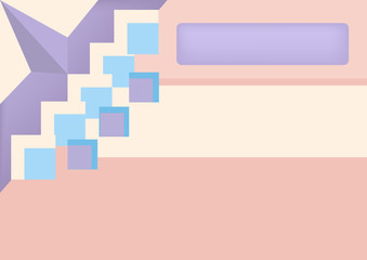 pink background with triangles and squares