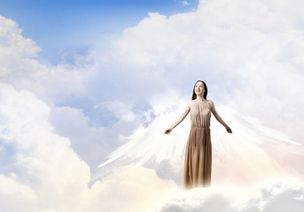 Angel girl flying high