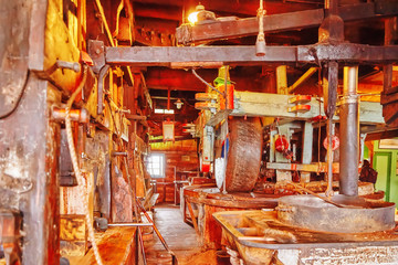 Inside the room of a windmill, a suburb of Amsterdam. Netherland