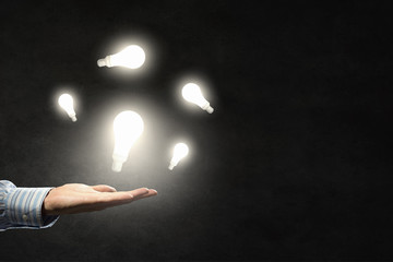 Bright idea in hand