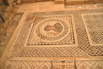 Roman monuments preserved mosaics Kourion, Cyprus