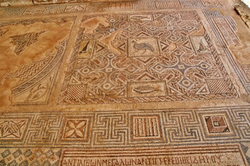 Roman monuments preserved mosaics Kourion, Cyprus