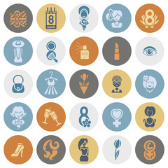Womans Day Icon Set