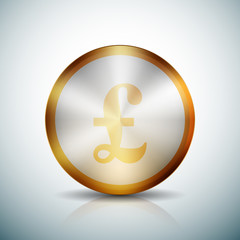 Pound Golden button sign illustration