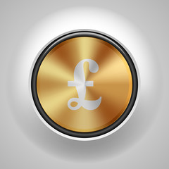 Pound Golden button sign illustration