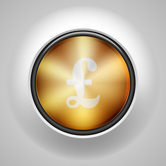Pound Golden button sign illustration